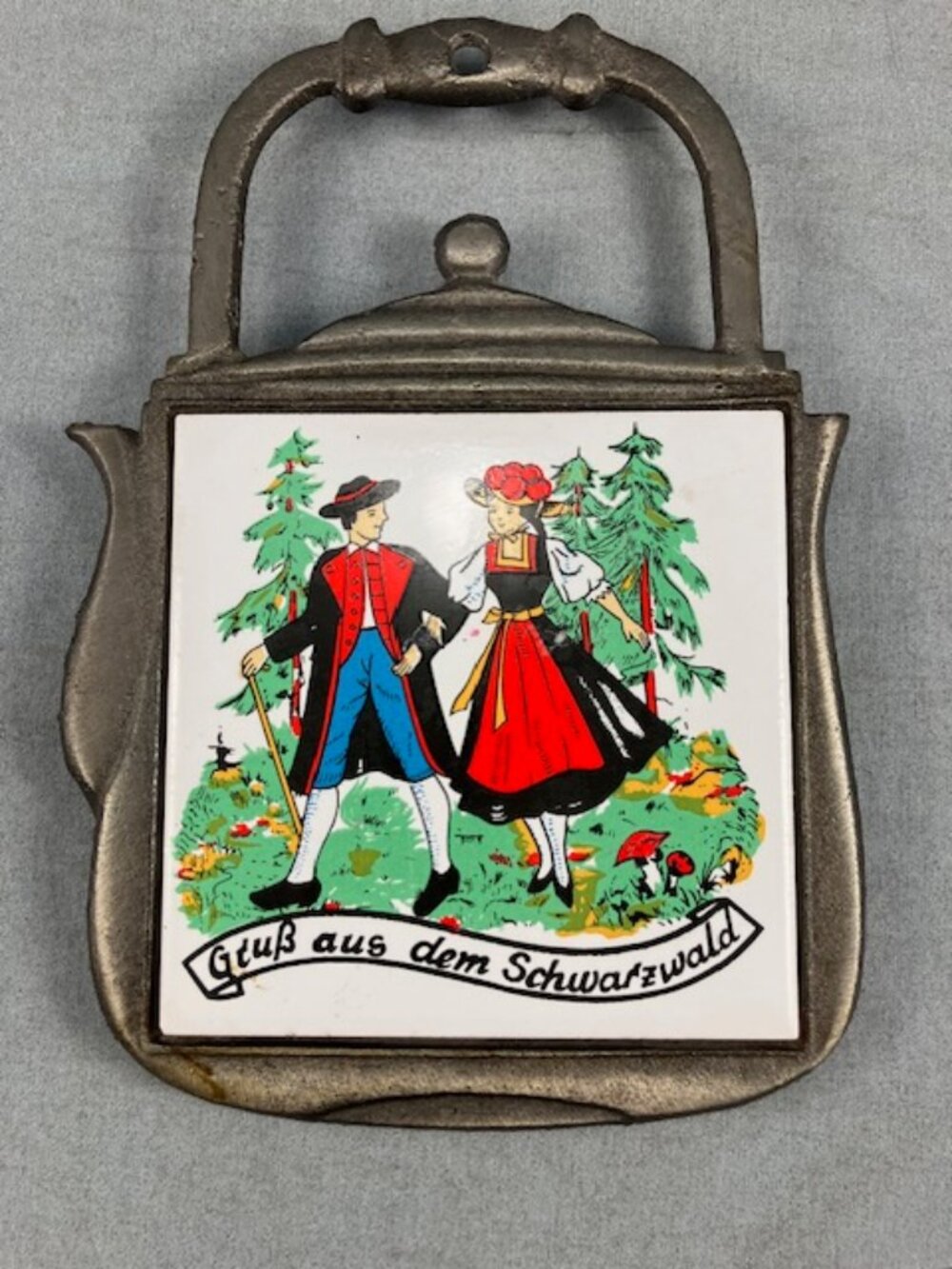 Vtg Trivet Tile Germany Greetings from the Black Forest Grus aus dem Schwarzwald